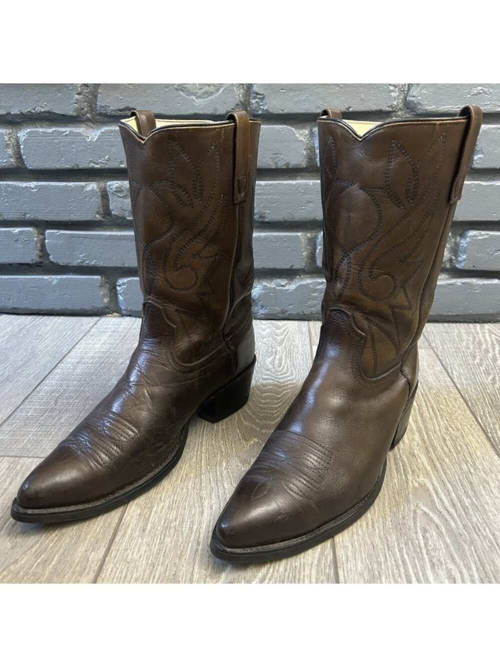 Acme Vintage Brown Western Cowboy Boots Mens 11 D